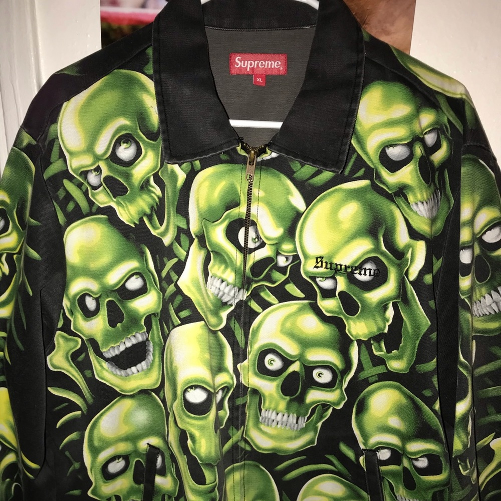 Supreme Green Skull Work Jacket